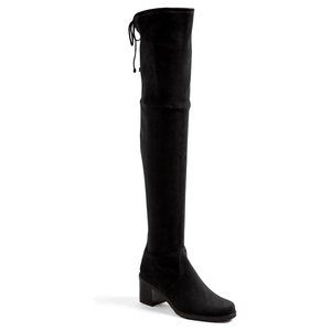 CELEBS $800 STUART WEITZMAN Urban Over the Knee Boot BLACK SUEDE 7.5 (2)(JB8)